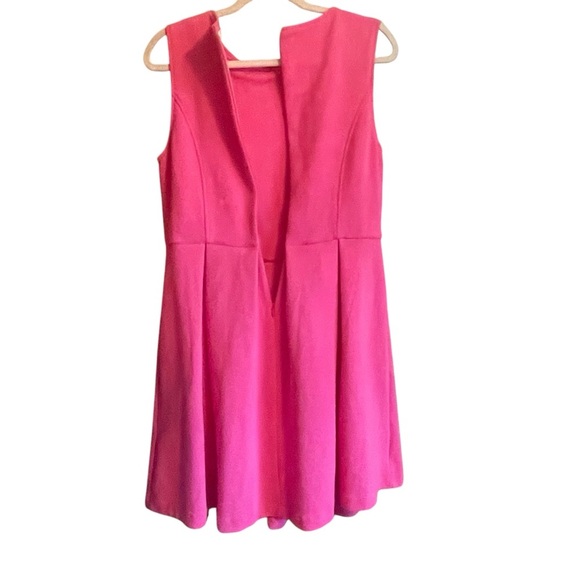 Boden Fit & Flare Pink Dress-Ribbed Fabric- ZipClosure-Pleated Skirt-UK14/US 10 - Picture 4 of 10